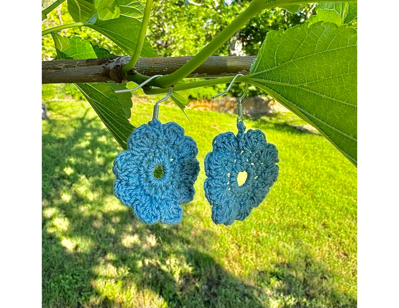 Crocheted Flower Earring