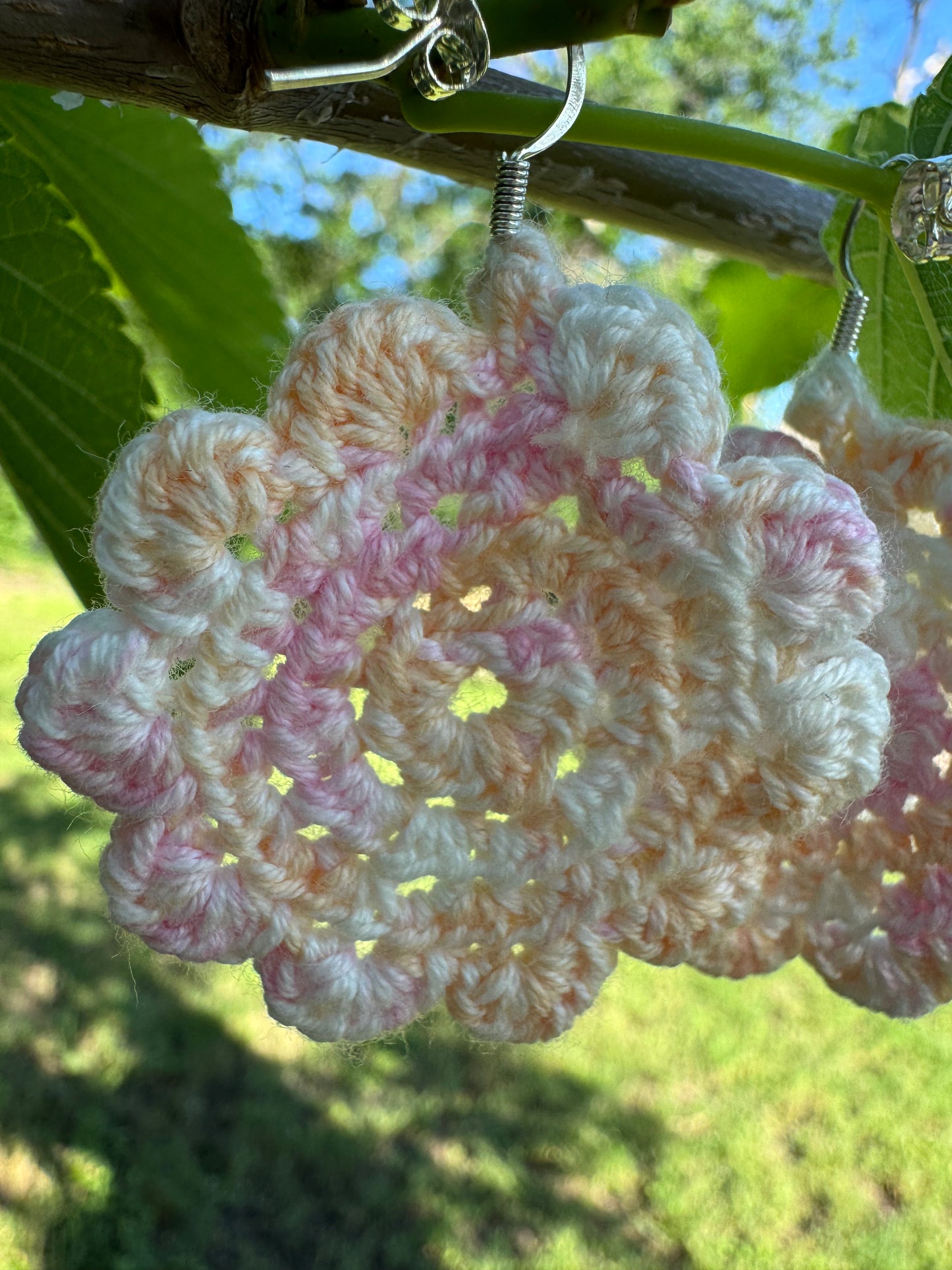 Crocheted Flower Earring